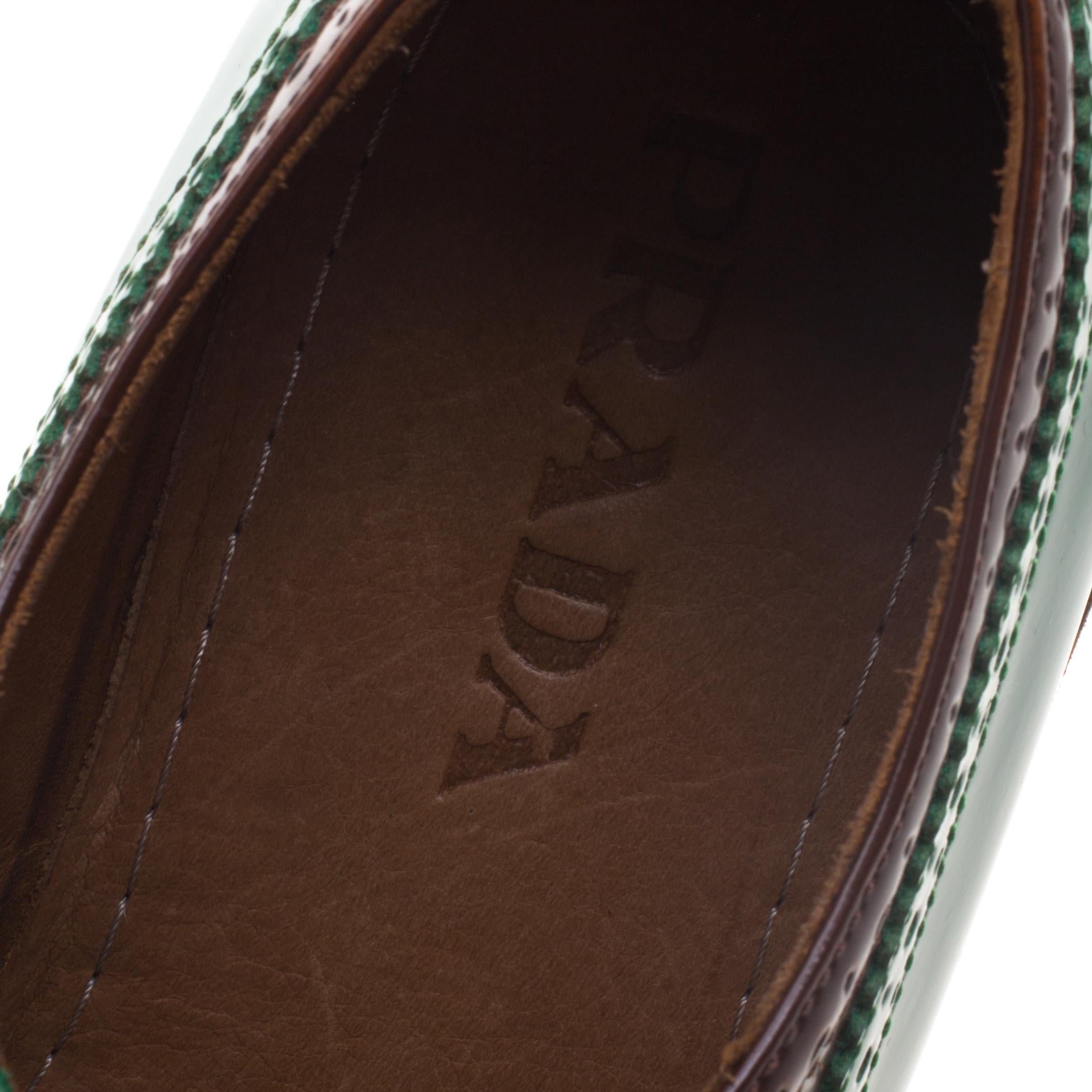 Prada Tri Color Brogue Leather Wingtip Derby Size 41 2