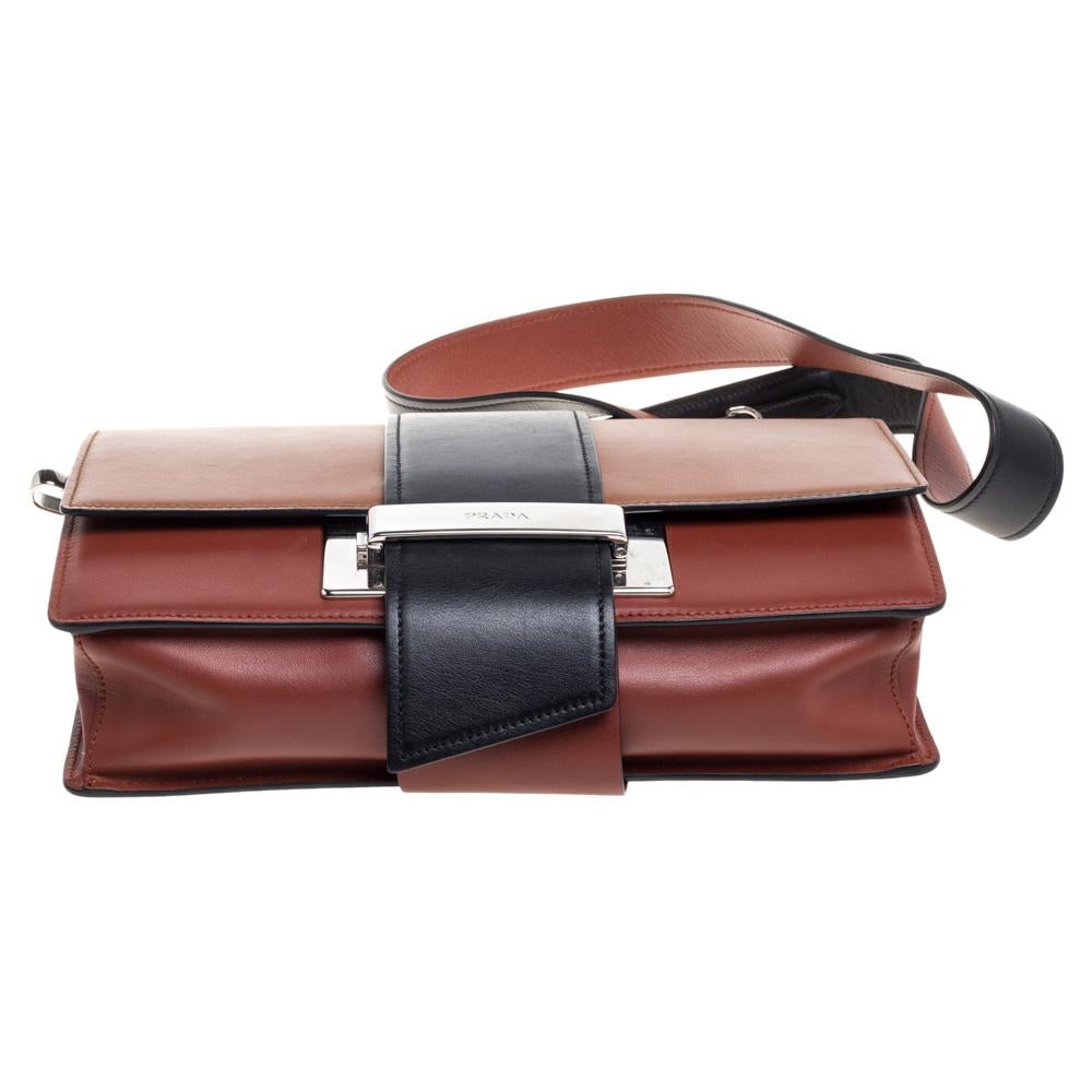 Women's Prada Tri Color Leather Ribbon Flap Crossbody Bag