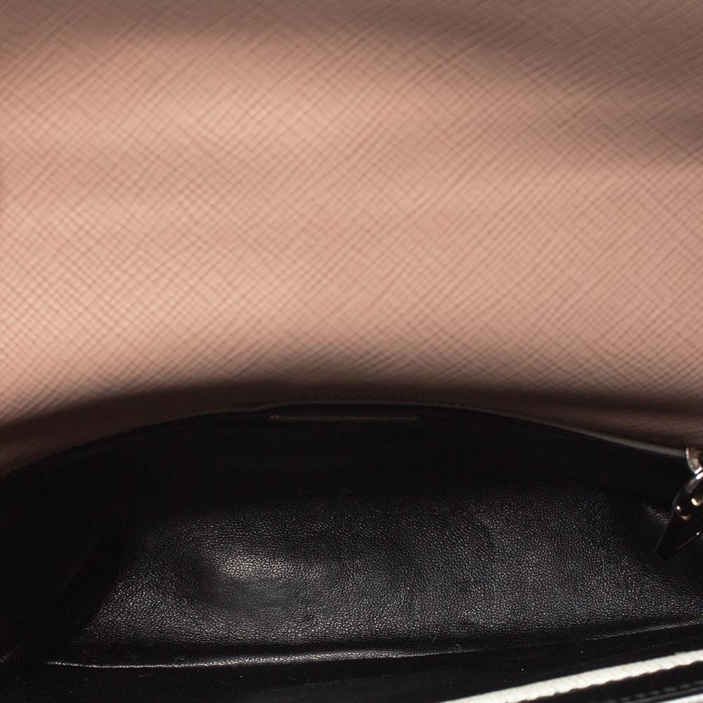 Beige Prada Tri Color Saffiano Lux Leather Mini Sound Crossbody Bag