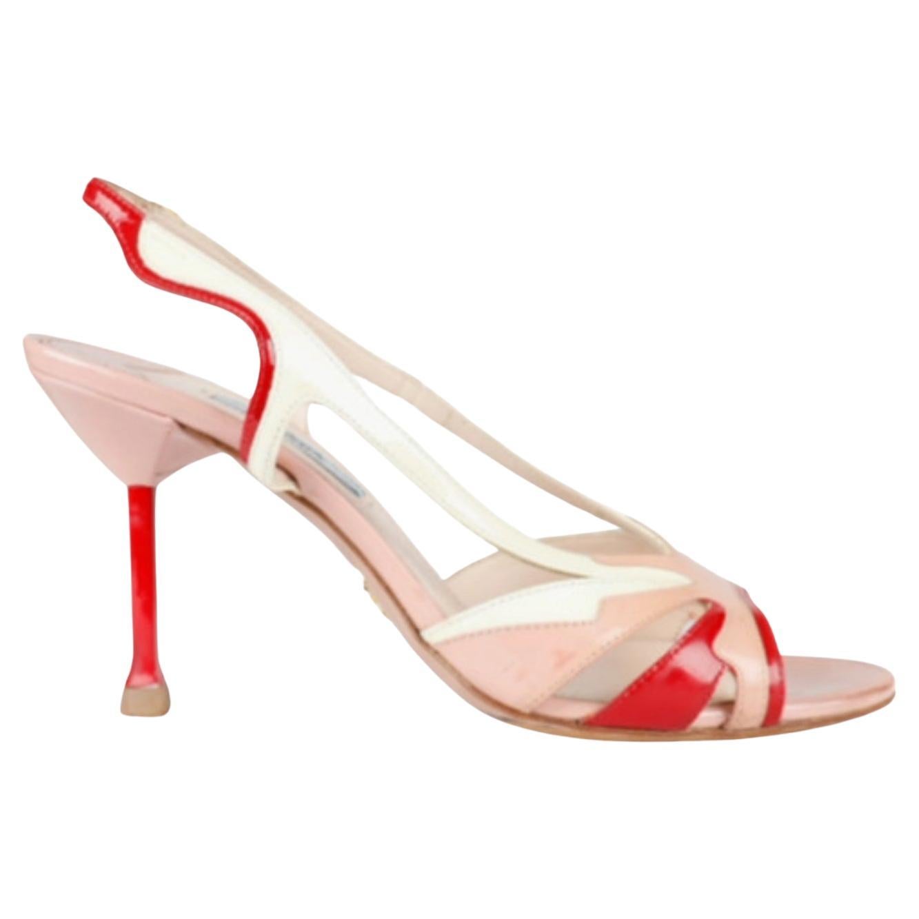 Sandales à talons tricolores de Prada - Années 10