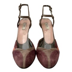 Prada Tri-Colour Suede Slingback Pumps