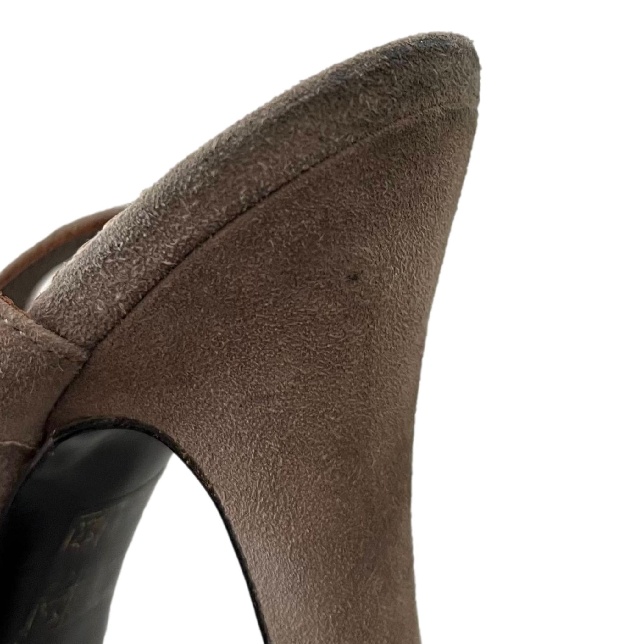 Prada Tri-Colour Suede Slingback Pumps For Sale 3