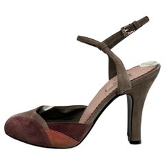 Prada Tri-Colour Suede Slingback Pumps