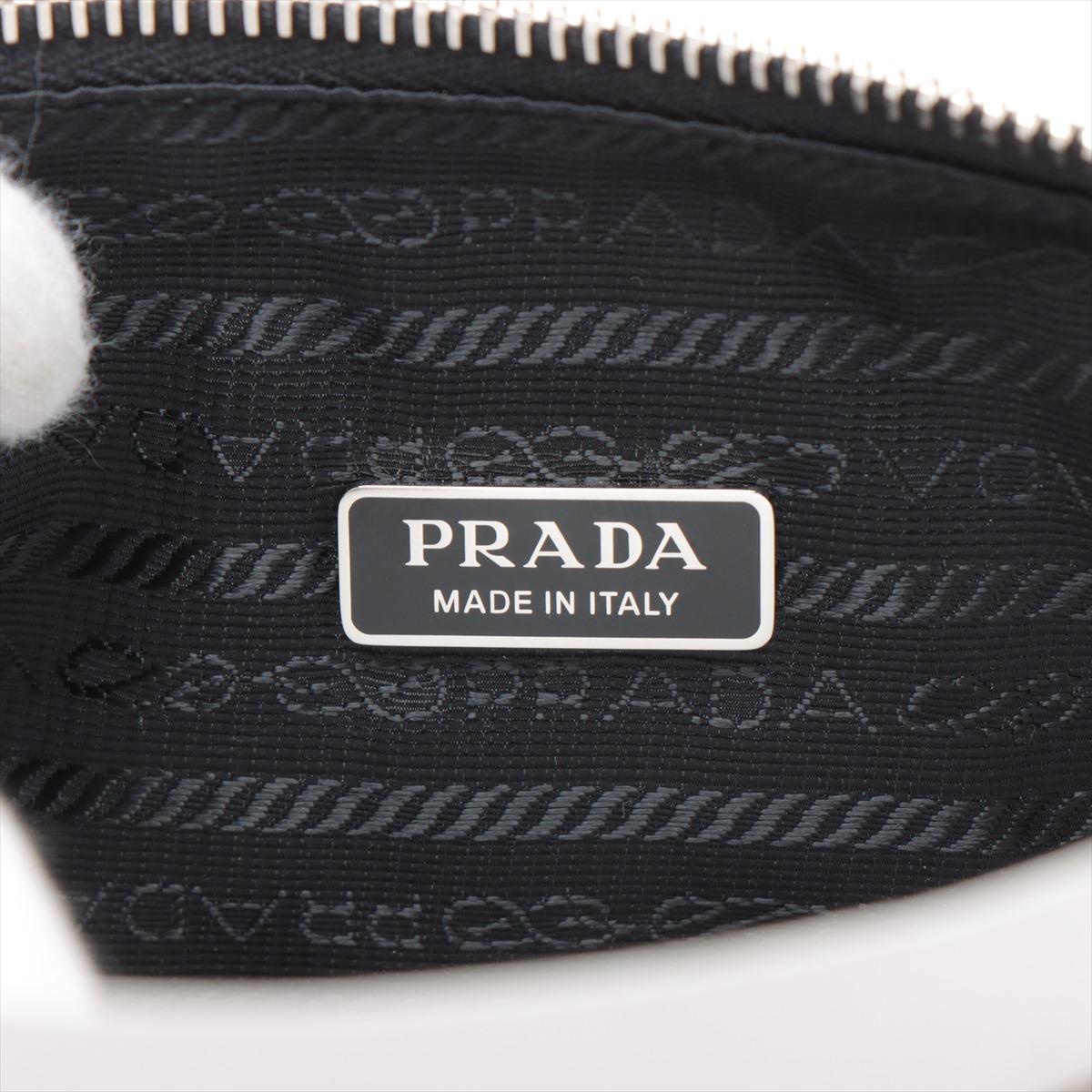Prada Triangle Leather Clutch Bag Black 3
