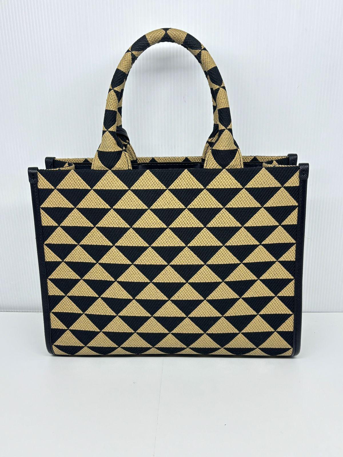 Prada Triangolo Jacquard Small Symbole Tote Bag In Good Condition In Jakarta, Daerah Khusus Ibukota Jakarta
