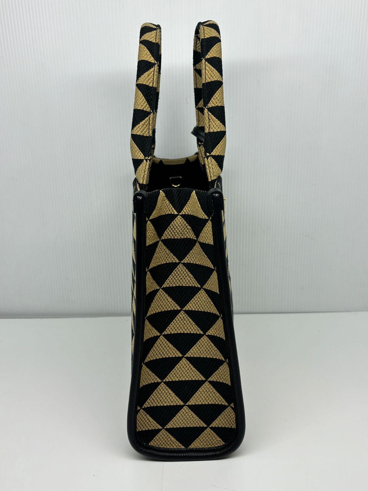 Prada Triangolo Jacquard Small Symbole Tote Bag 1