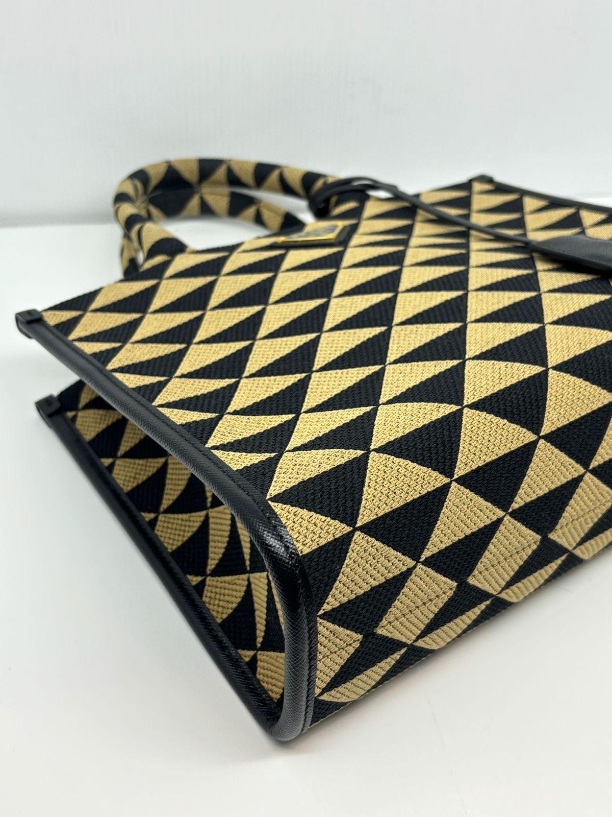 Prada Triangolo Jacquard Small Symbole Tote Bag 2