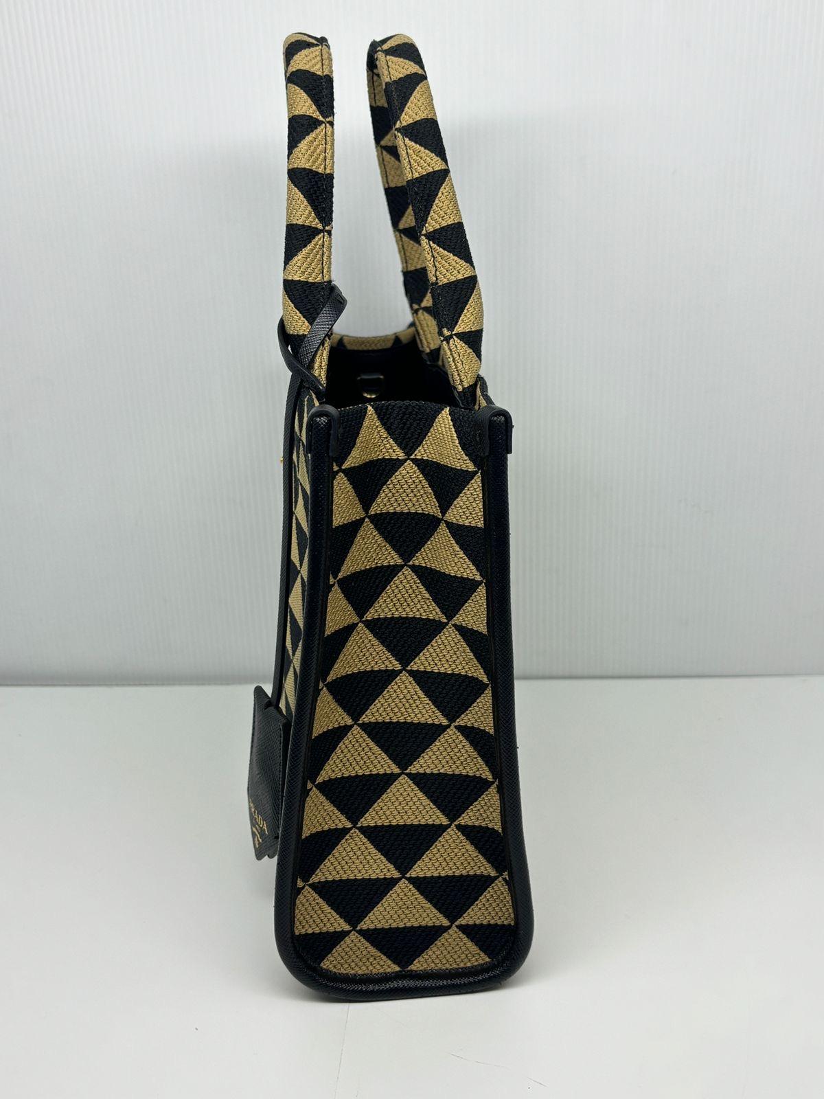Prada Triangolo Jacquard Small Symbole Tote Bag 3