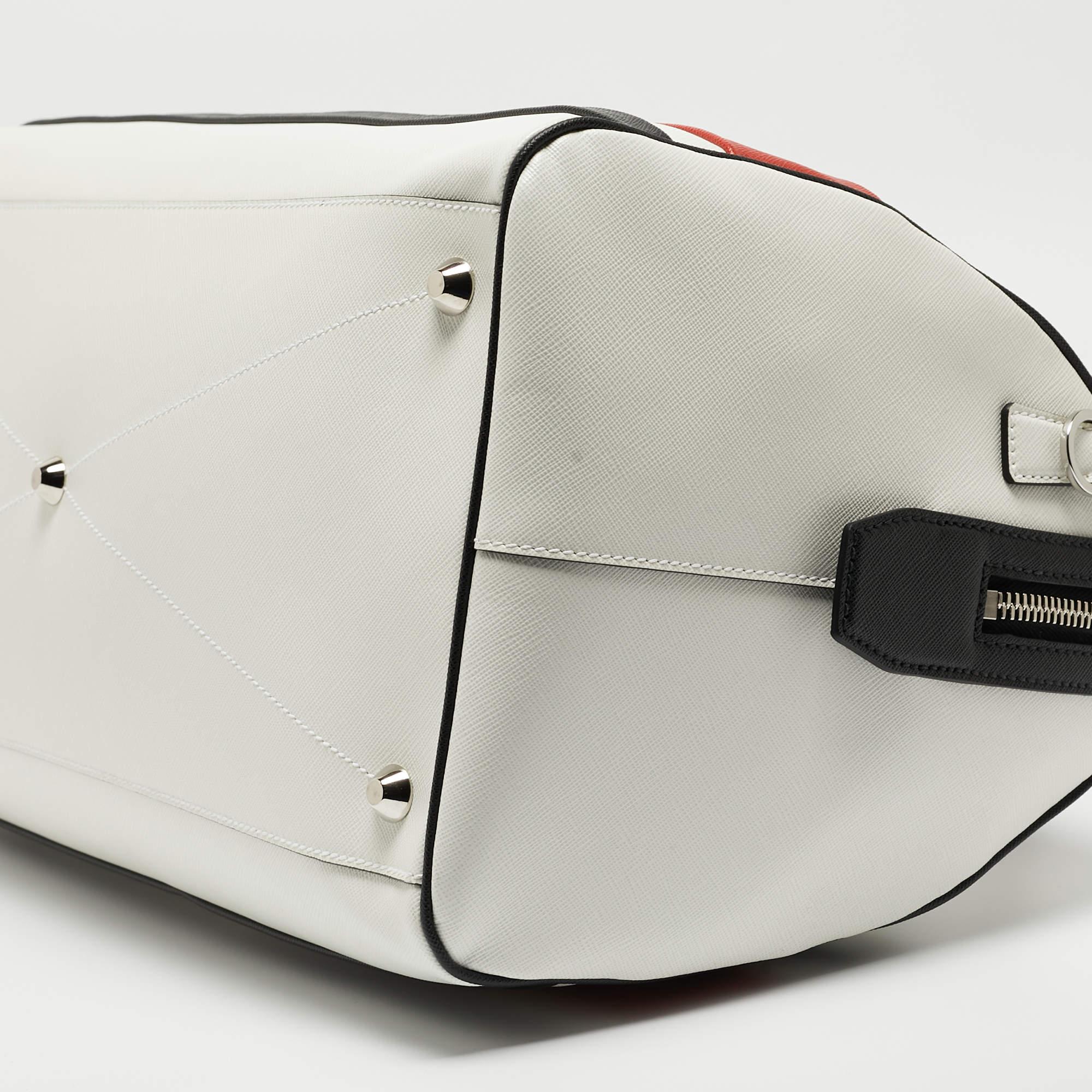 Prada Tricolor Saffiano Leather Travel Bag For Sale 7