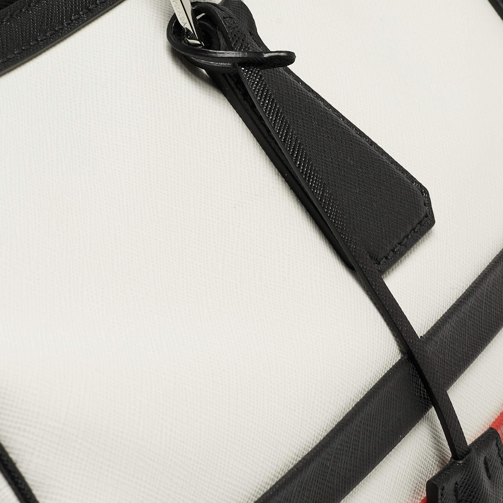 Prada Tricolor Saffiano Leather Travel Bag For Sale 8