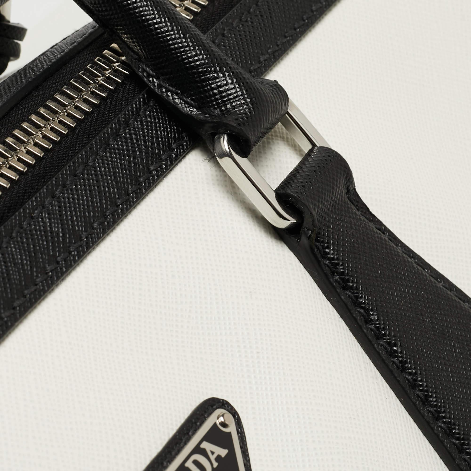 Prada Tricolor Saffiano Leather Travel Bag For Sale 10