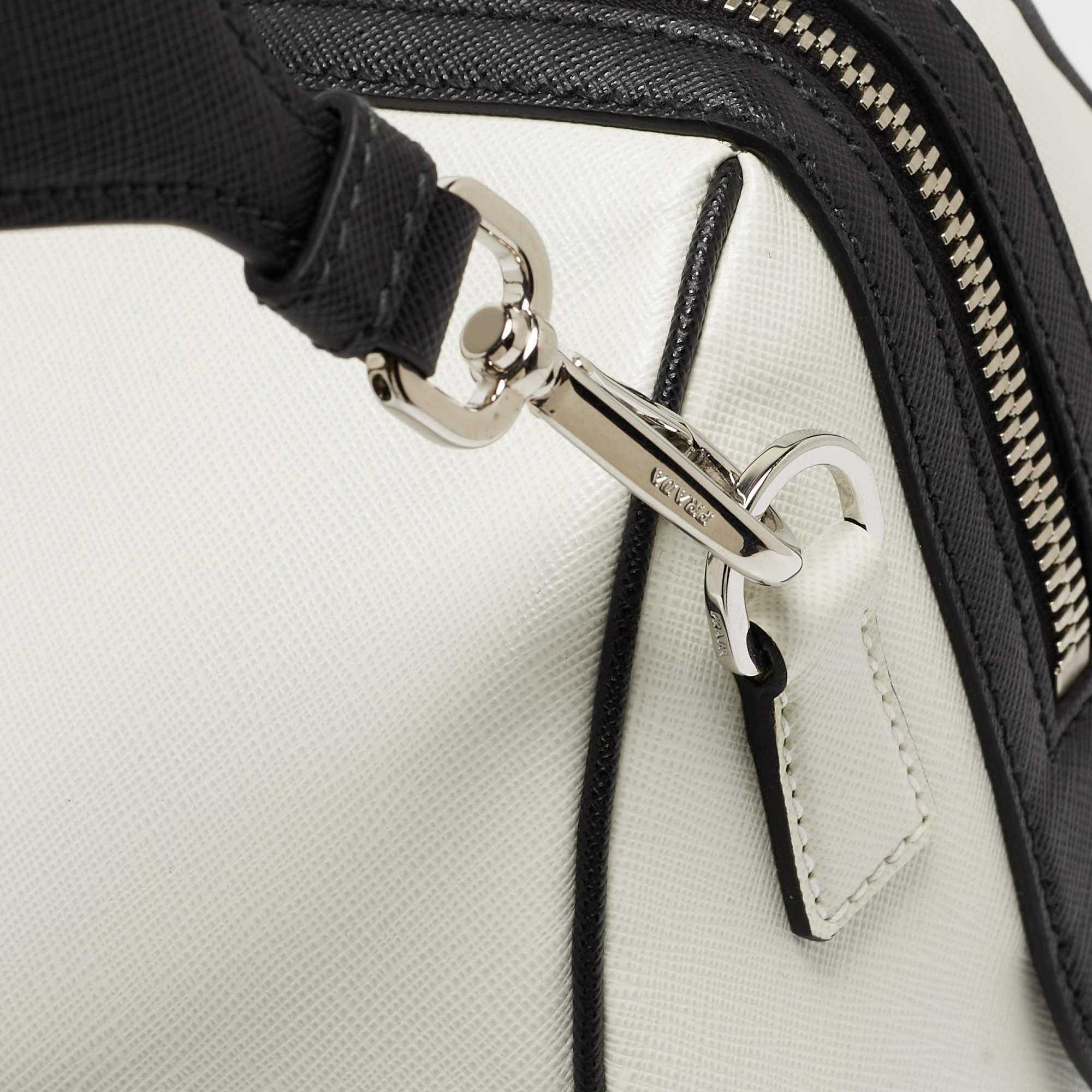 Prada Tricolor Saffiano Leather Travel Bag For Sale 11