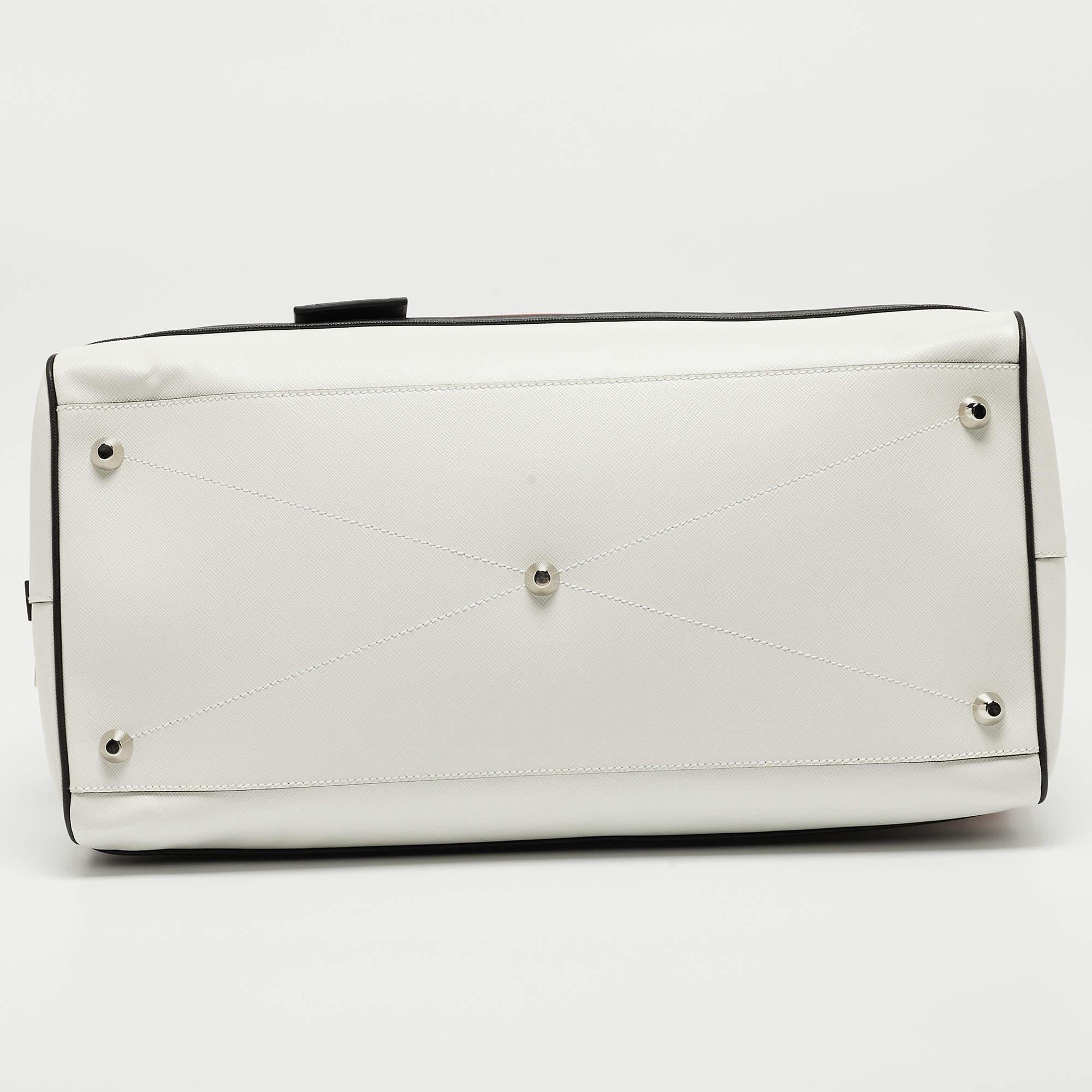 Prada Tricolor Saffiano Leather Travel Bag For Sale 5