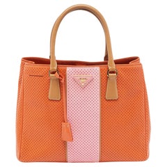 Prada Tricolor Saffiano Lux Leather Perforated Tote