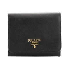 Prada Trifold Compact Wallet Saffiano Leather