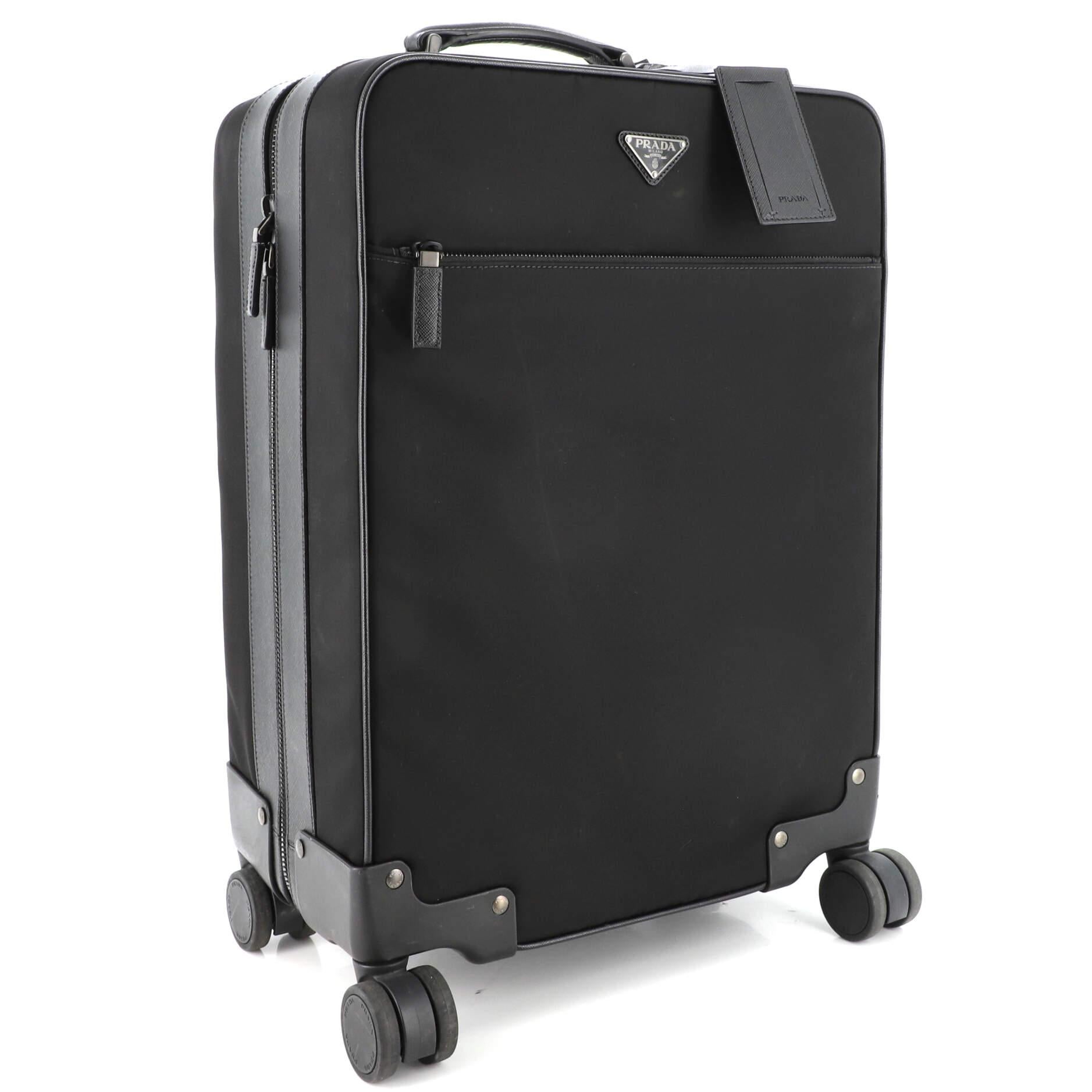 Prada Trolley Rolling Luggage Tessuto and Saffiano Leather at 1stDibs
