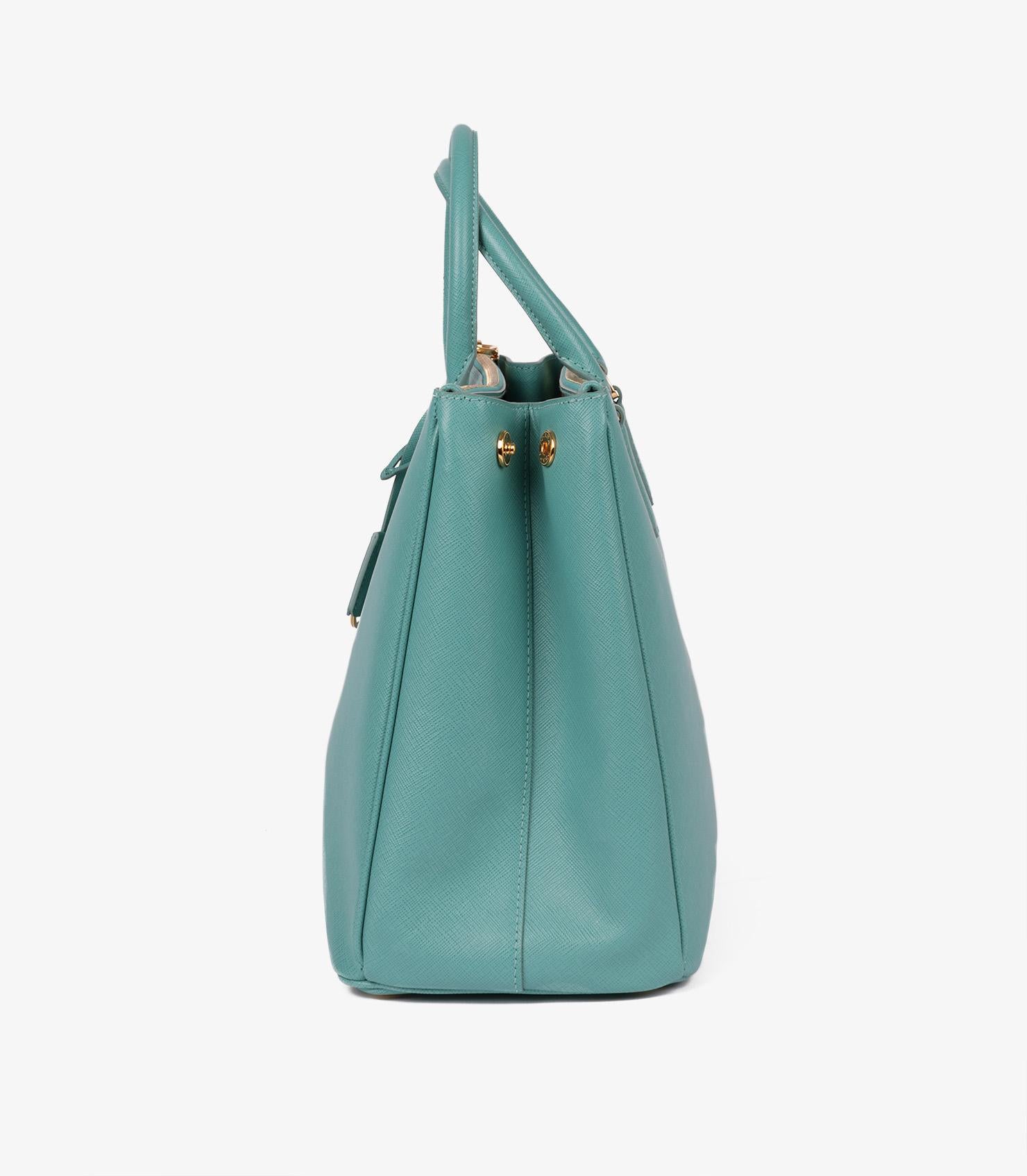 Women's or Men's Prada Turchese Saffiano Lux Leather Special Order Large Galleria Tote