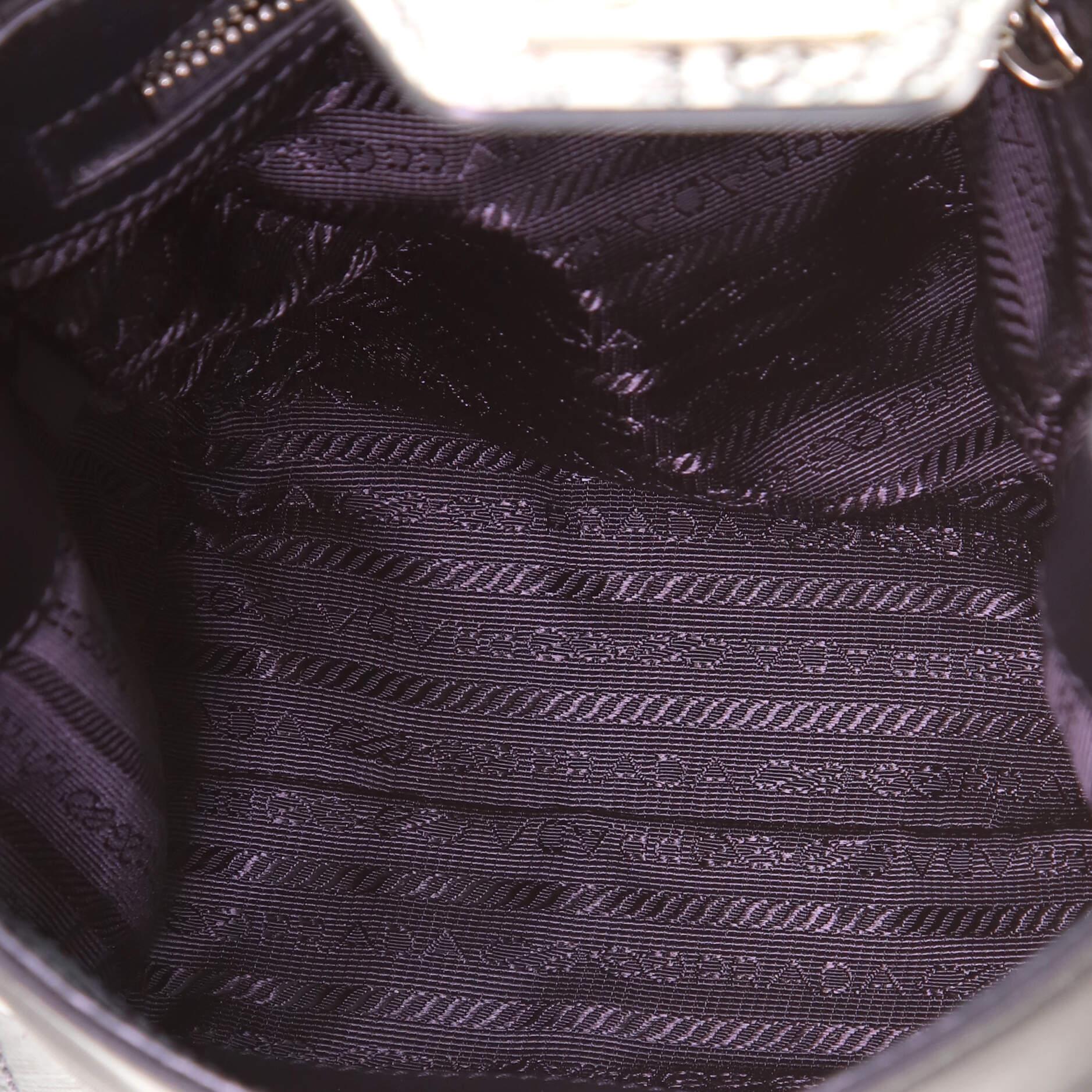 Women's or Men's Prada Turn Lock Top Handle Bag Printed Saffiano Leather with Tessuto Small