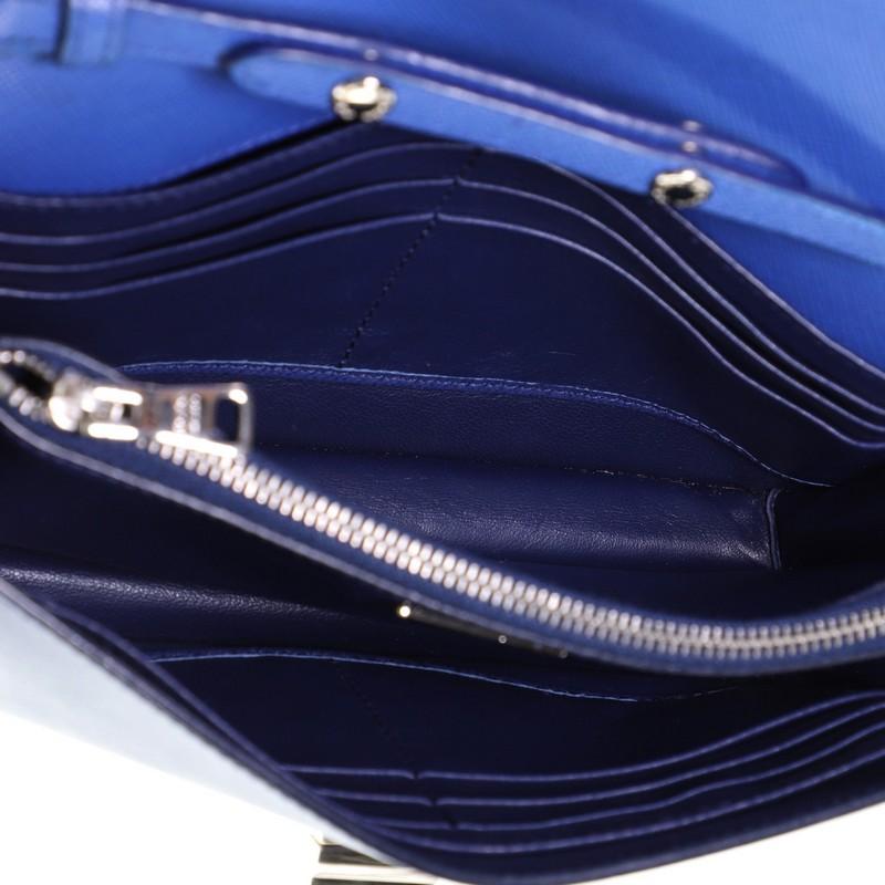 Prada Turn Lock Wallet Crossbody Saffiano Leather Small  In Good Condition In NY, NY