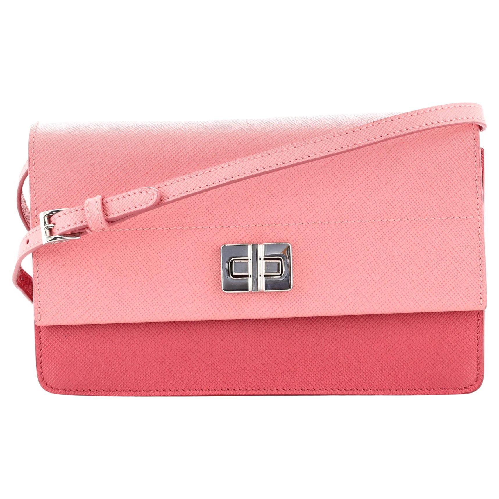 Prada Pink Petal Matinée Saffiano Leather Crossbody Top Handle Bag ...