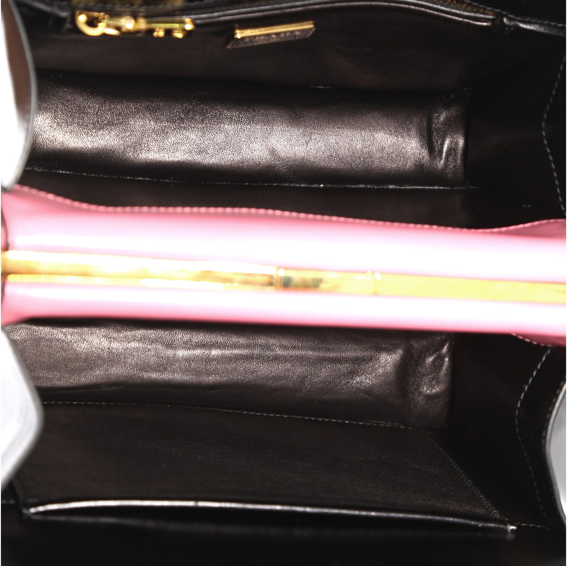 Black Prada Turnlock Accordion Frame Bag Box Calf Mini