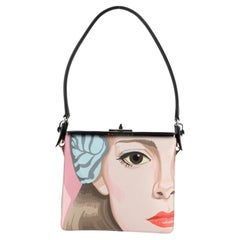 Prada Turnlock Convertible Shoulder Bag Printed Saffiano Small