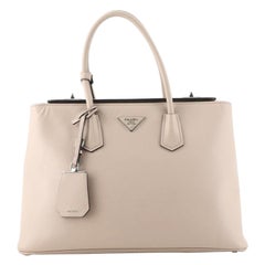 Prada Turnlock Cuir Twin Tote Saffiano Leather Medium