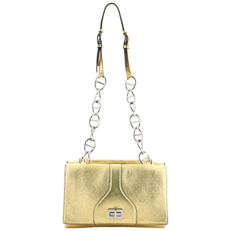 Prada Turnlock Flap Chain Bag Leather Small