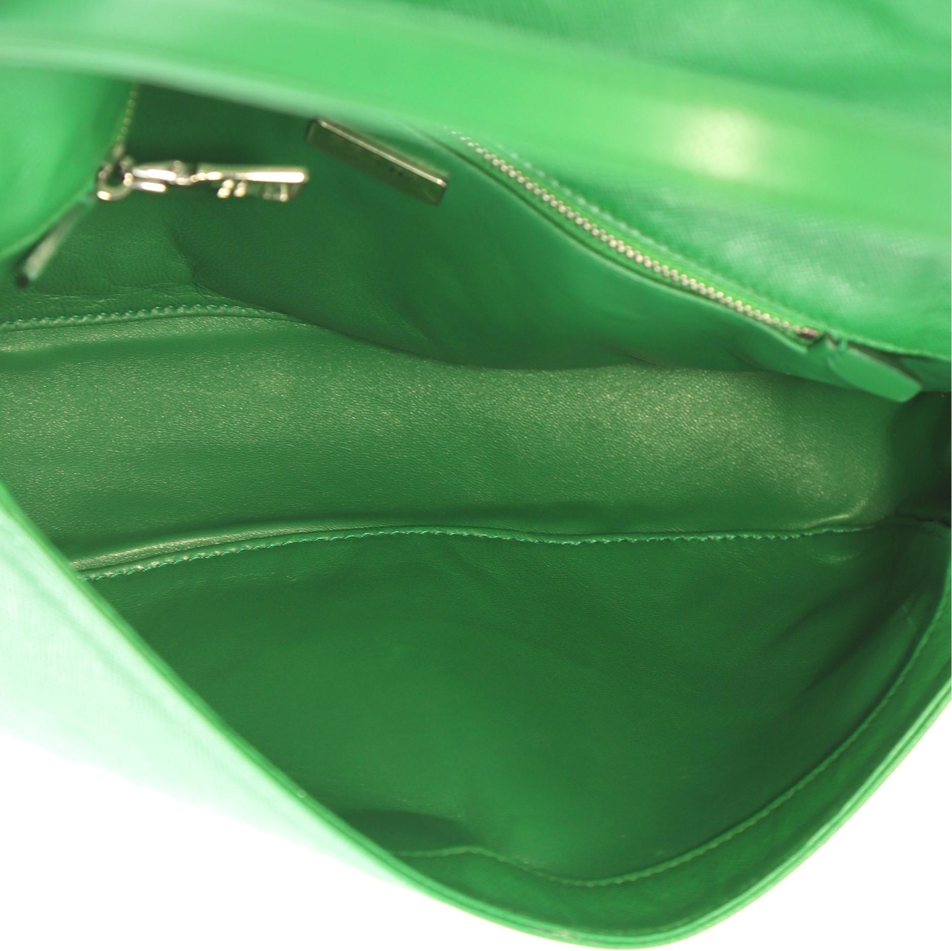 Women's Prada Turnlock Flap Shoulder Bag Studded Saffiano Leather Medium