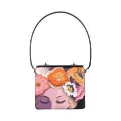 Prada Turnlock Shoulder Bag Printed Saffiano Small