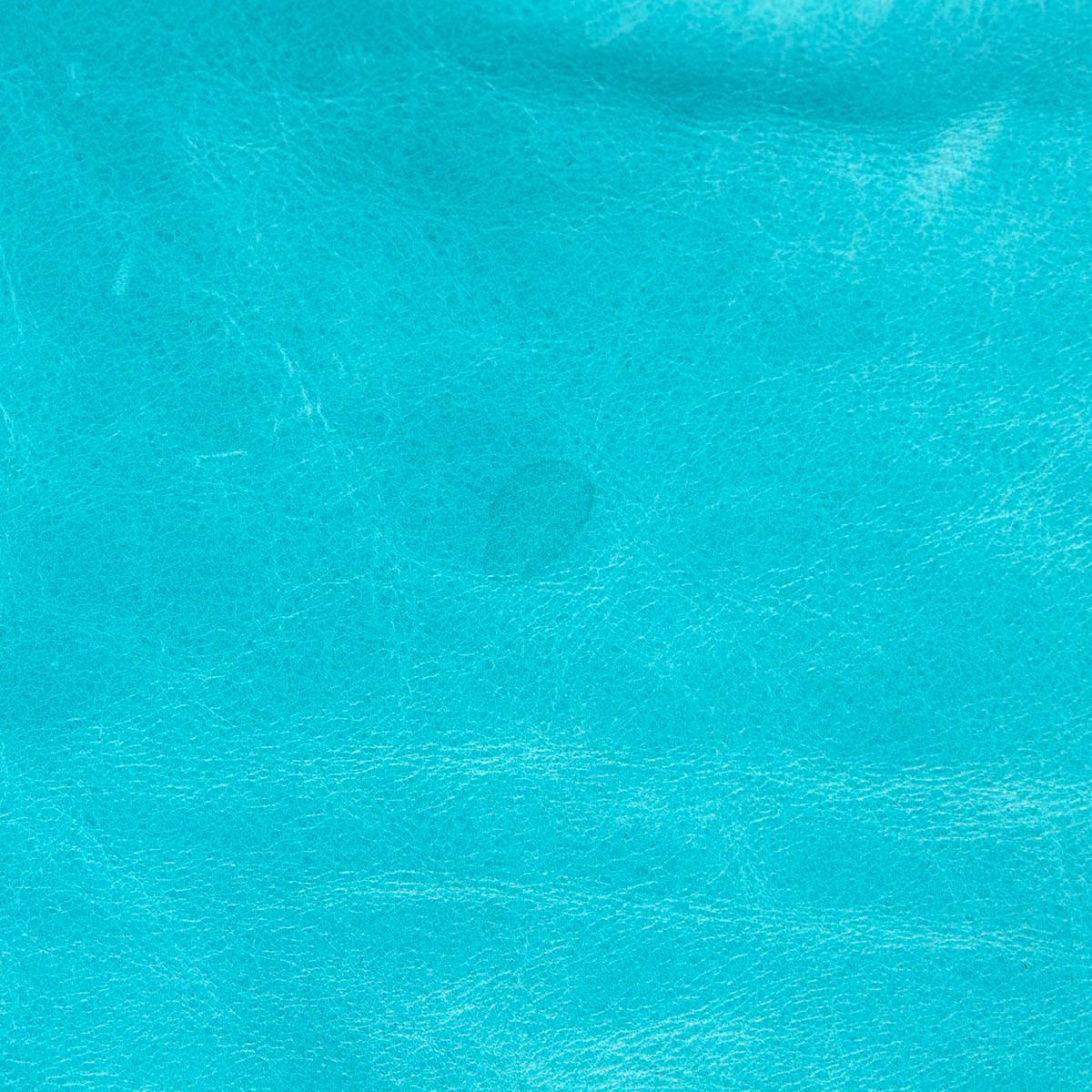 PRADA turquoise blue leather NEW LOOK BAULETTO Shoulder Bag 3
