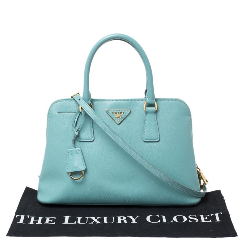 Prada Turquoise Saffiano Leather Medium Promenade Tote 6