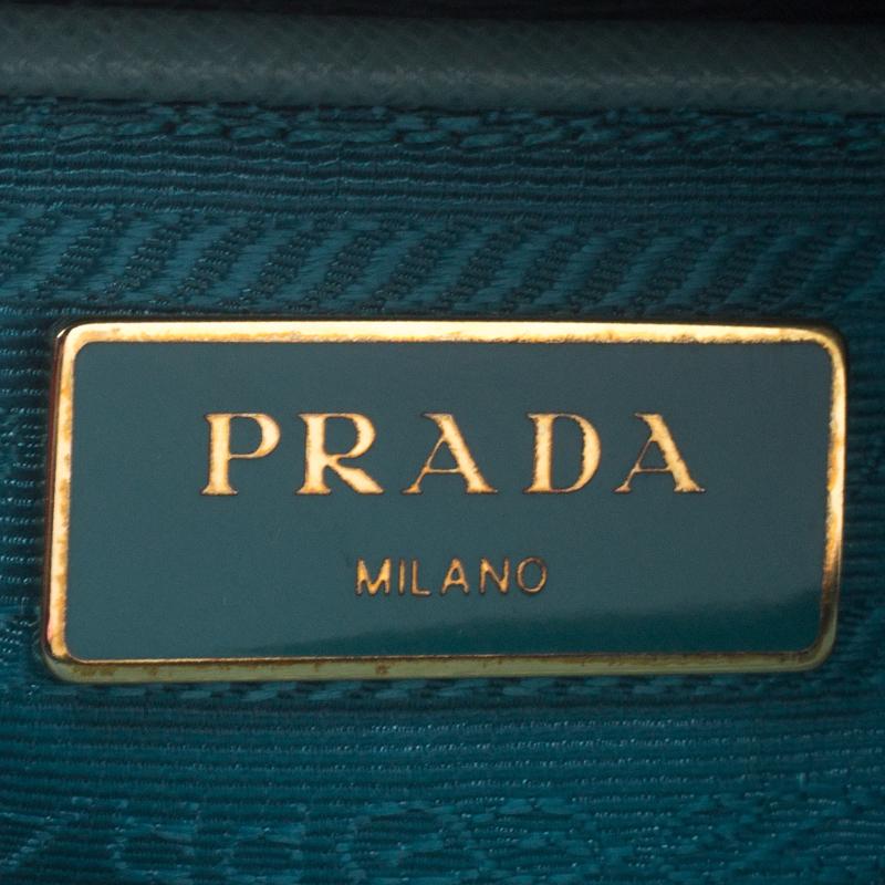 Prada Turquoise Saffiano Leather Medium Promenade Tote 4