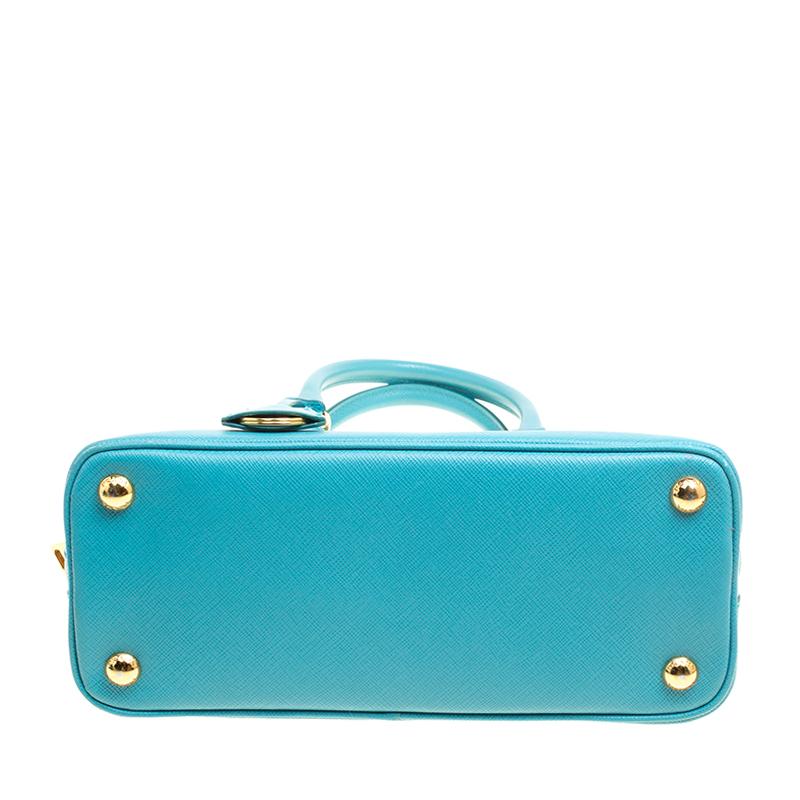 Prada Turquoise Saffiano Lux Leather Small Promenade Crossbody Bag 1