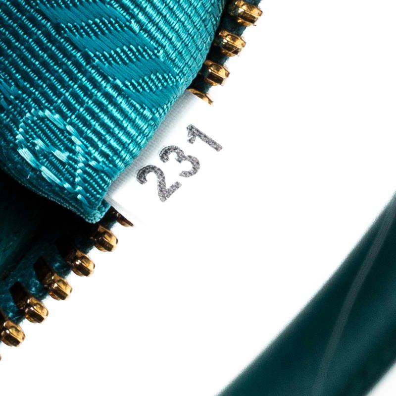 Blue Prada Turquoise Saffiano Lux Leather Small Promenade Crossbody Bag