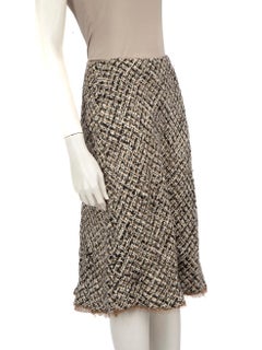 Prada Tweed Flared Knee Length Skirt Size S
