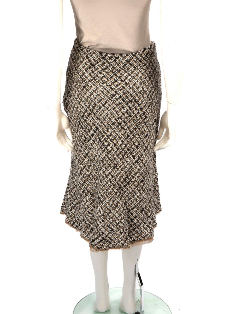Grigio Gonna svasata al ginocchio in tweed di Prada taglia S