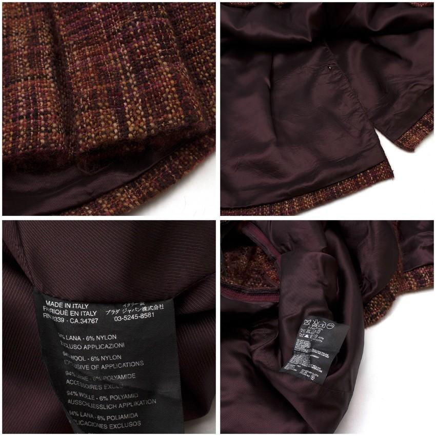 Prada Tweed Pleated Skirt US 0-2 For Sale 4