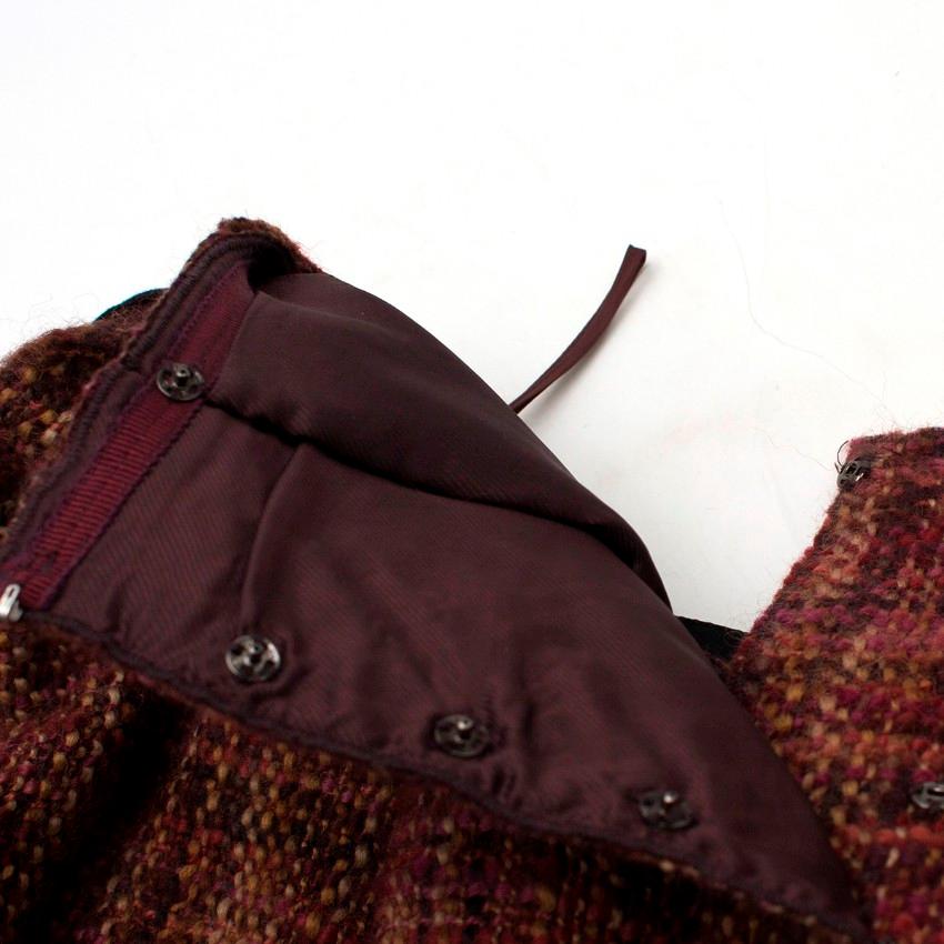 Brown Prada Tweed Pleated Skirt US 0-2 For Sale