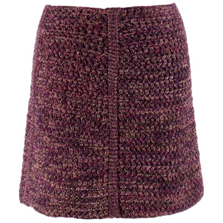 Prada Tweed Wool Knit Mini Skirt SIZE - Size US 0-2 For Sale