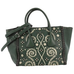 Prada Twin Pocket Tote Embroidered Saffiano Medium