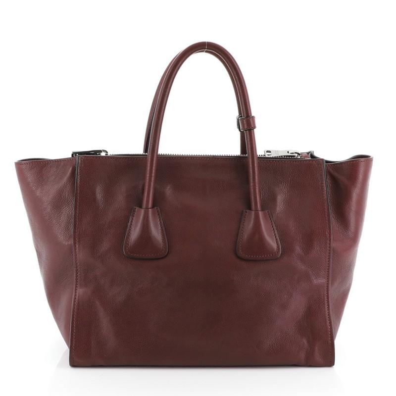 Black Prada Twin Pocket Tote Glace Calf Medium
