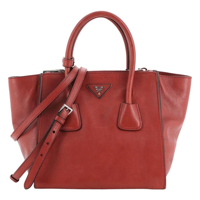 Prada Twin Pocket Tote Glace Calf Small