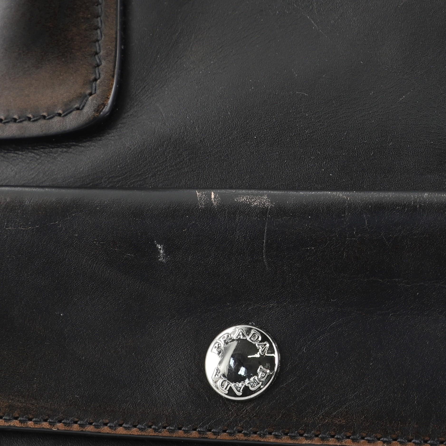 Prada Twin Pocket Tote Grommet Embellished Leather Medium 3