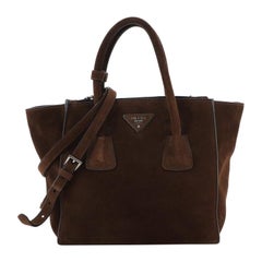 Prada Twin Pocket Tote Suede Small