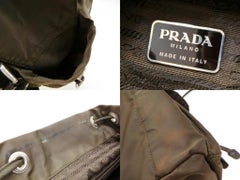 Prada Twin Twin Pocket Pocket 230644 Brown Nylon Backpack