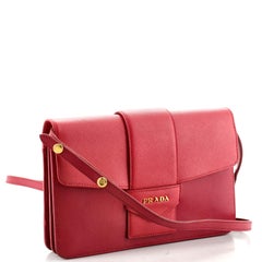 Prada Two Tone Flap Crossbody Bag Saffiano Leather Medium