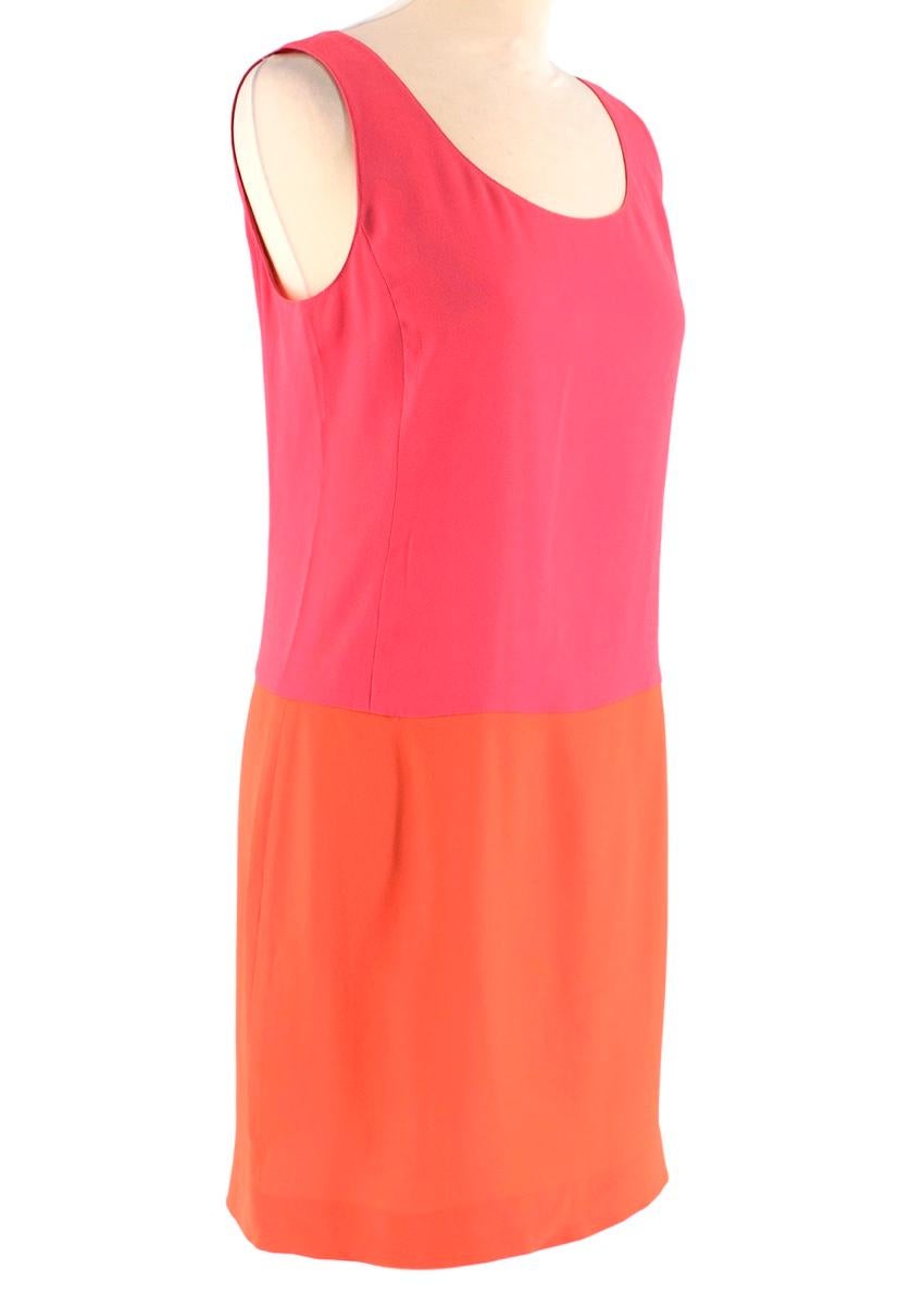 Prada Two Tone Pink and Orange Shift Dress

- Rounded neckline
- Two tone
- Button up, neck fastening

85% Triacetate, 15% Polyester

Made in Italy

Dry clean only

Please note, these items are pre-owned and may show signs of being stored even when
