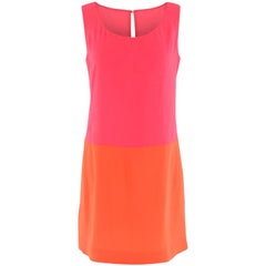 Prada Two Tone Pink and Orange Shift Dress - Size US 6