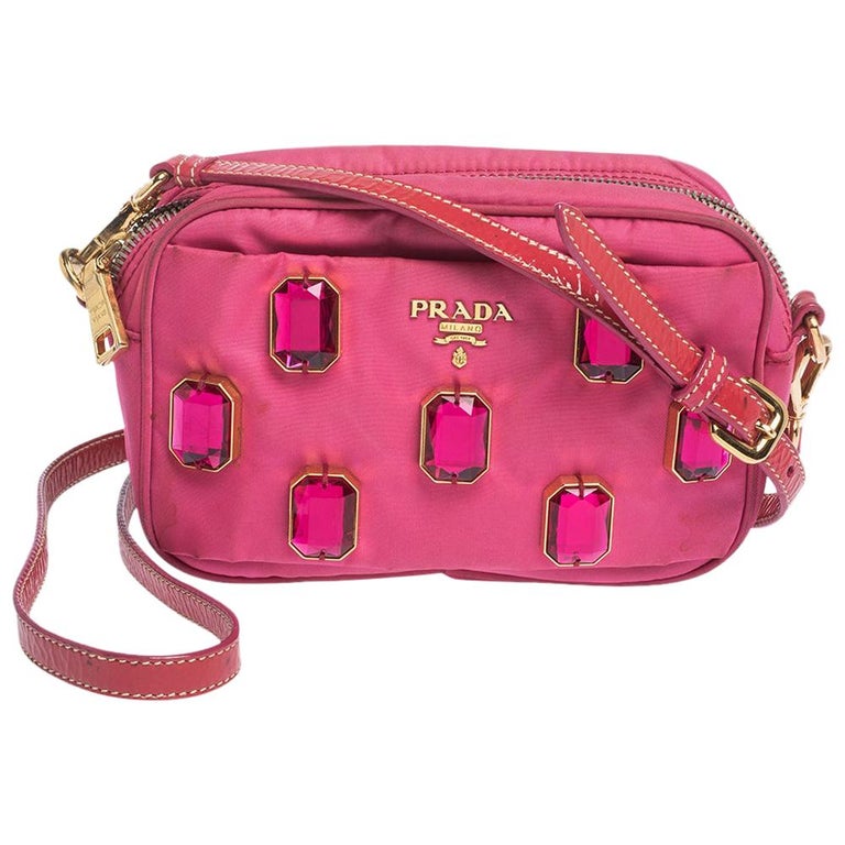 Neora Pink Stylish Checks Sling Bag with Pearl adjustable hand